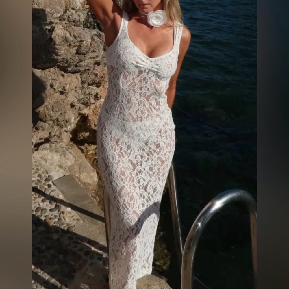 Rumored Chateau White Lace Dress